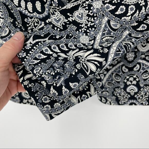 MNG Collection Paisley Navy White Print Blazer Size 10 Gardencore Fairycore - Picture 6 of 16